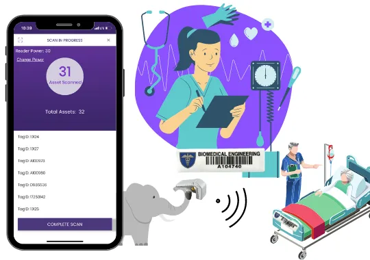 Medical asset management software using RFID to scan assets
