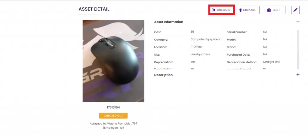 You can check in or check out assets when you use asset tracking using RFID.
