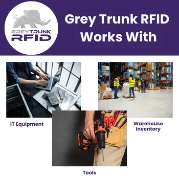 Grey Trunk RFID Works With IT Equipment, Tools and Warehouse Inventory